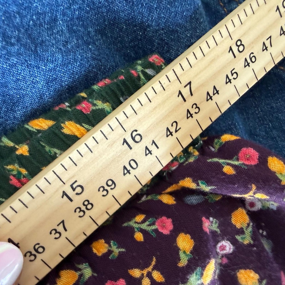 Vtg Boho Maxi Skirt Tiered Patchwork Floral Cottagecore Prairie Young Threads XL - Picture 9 of 9
